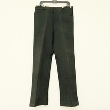 VTG 19th Century Victorian Mens Wool Trousers Black Dark Green 