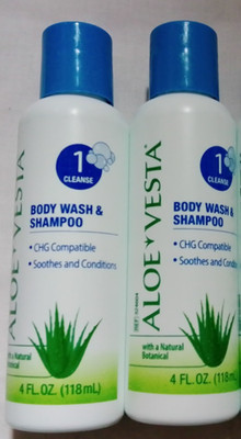Aloe Vesta 4 Oz Body Wash & Shampoo W/Natural Botanical Lot Of 2
