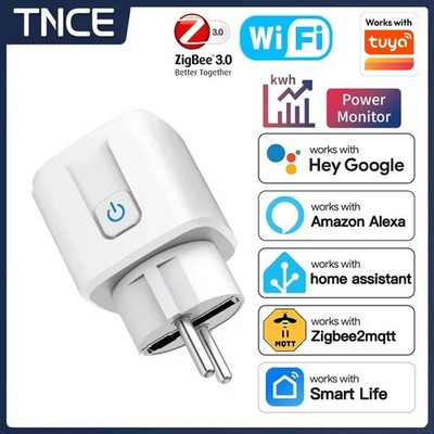 TNCE TUYA Smart Plug WiFi Zigbee 3.0 EU Socket 16A 20A Alexa Google Home