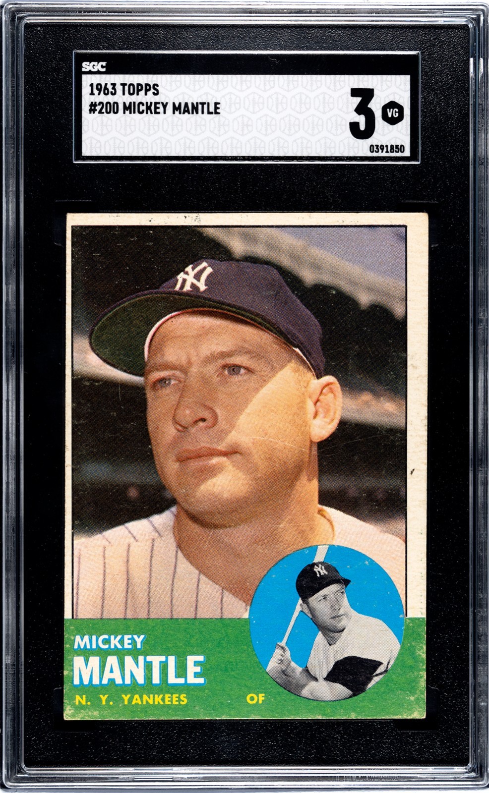 1963 Topps MICKEY MANTLE New York Yankees #200 SGC 3 VG Condition (850)