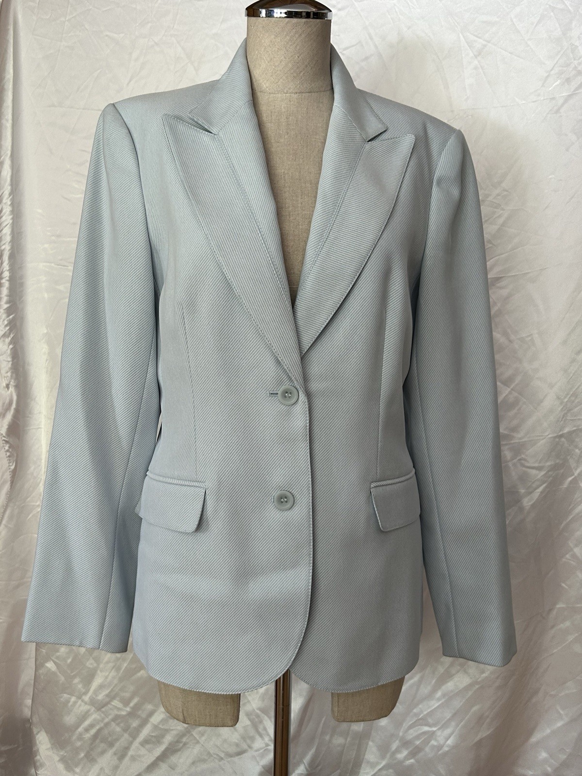 NYP Suits Blue Blazer Women’s Size 10 Light Blue Suit Blazer Button Front Lined