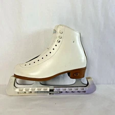 Riedell Figure Skate Boots Womens 5 White Brown F17Y With Blades No Laces