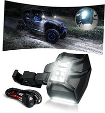 UTV Side Mirror w/LED Puddle Lights Heavy-Duty Aluminum Rear View Mirrors Fit