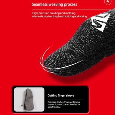 +#2 * Gaming Finger Sleeve Breathable Fingertips For Mobile FAST Games! D E-