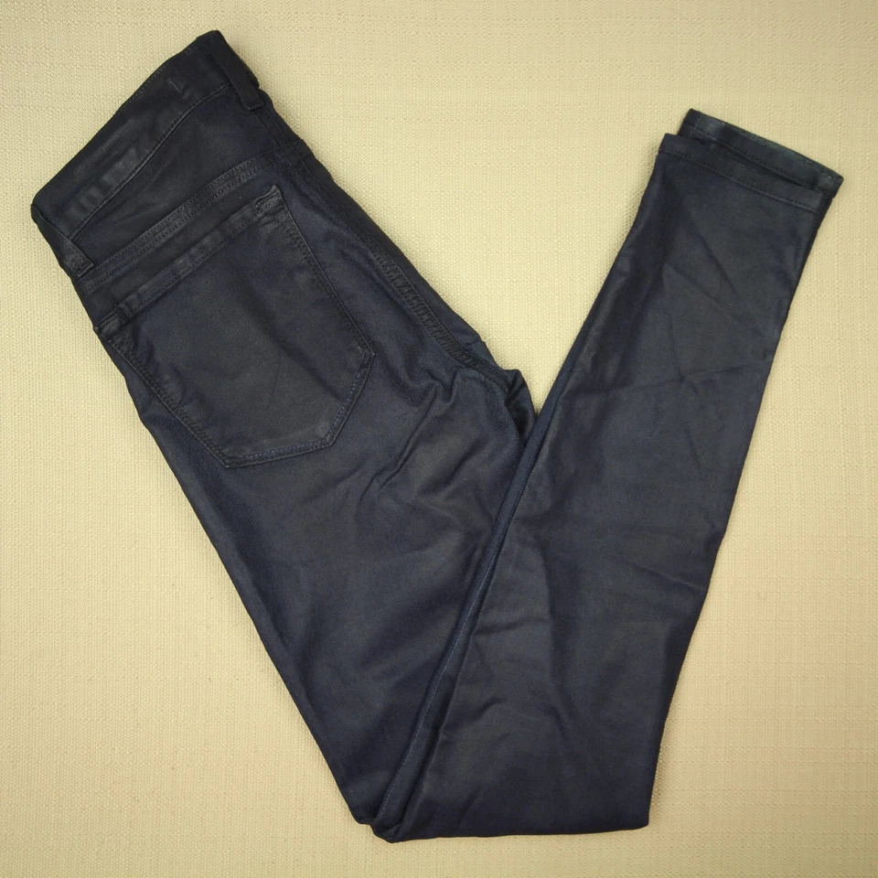 Leggings ajustados de mezclilla para mujer talla 27 tiro bajo recubiertos índigo marca J Foto 3 de 4