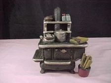 Miniature Resin Wood Burning Stove  Trinket Box