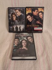3 Movie Lot Twilight 1, New Moon, Eclipse DVD Robert Pattinson Kristen Stewart