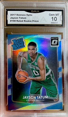 2017 Panini Donruss Optic Prizm Silver Jayson Tatum ROOKIE Holo GEM MINT 10 - Picture 2 of 3