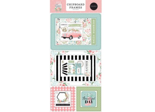 Carta Bella Paper FLOWER GARDEN 6x13 Sheet of Chipboard Frames