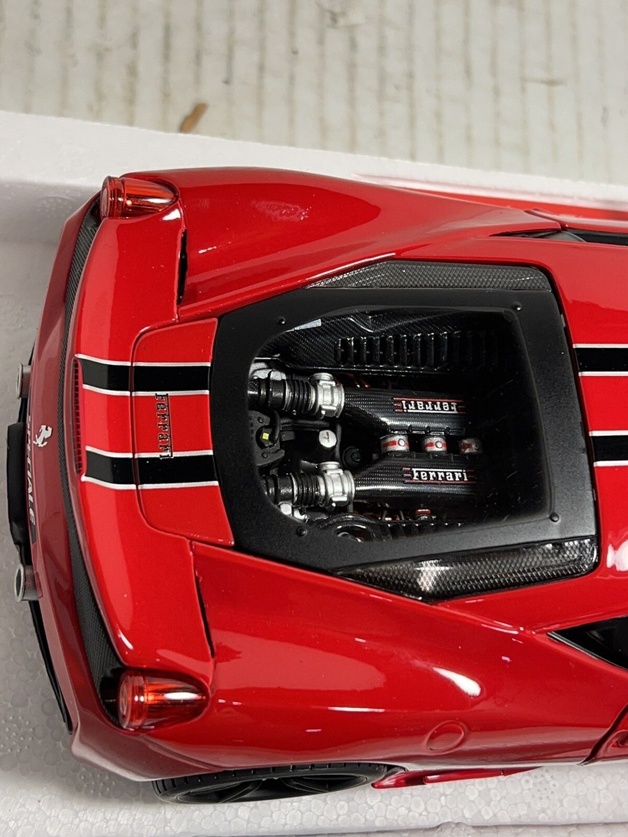 Mini Car 1/18: 458 Speciale Red Black Ferrari Signature