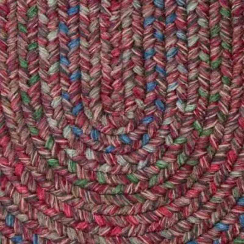 Winslow Borgoña Rojo Multicolor 2 Pies X 3 Pies Área trenzada ovalada interior/exterior Foto 3 de 4