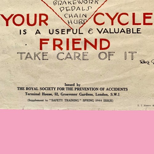 VINTAGE Original 1940s WW2 Children’s Road Safety Poster Double Sided 1944 ROSPA - Picture 15 of 17