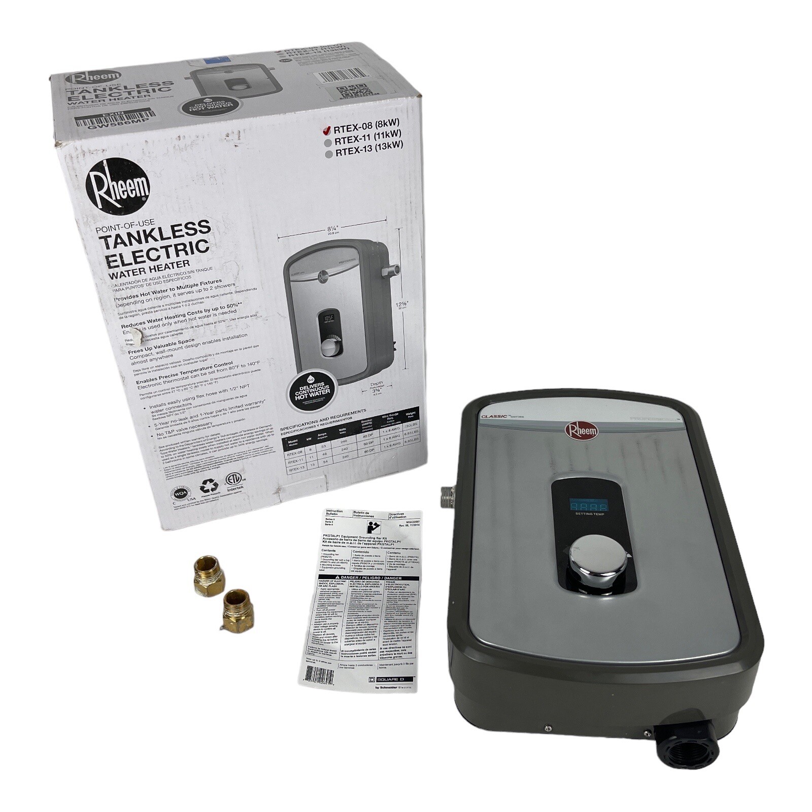 READ DESCRIPTION* RHEEM 8kW Tankless Electric Water Heater RETEX-08  UNTESTED | eBay