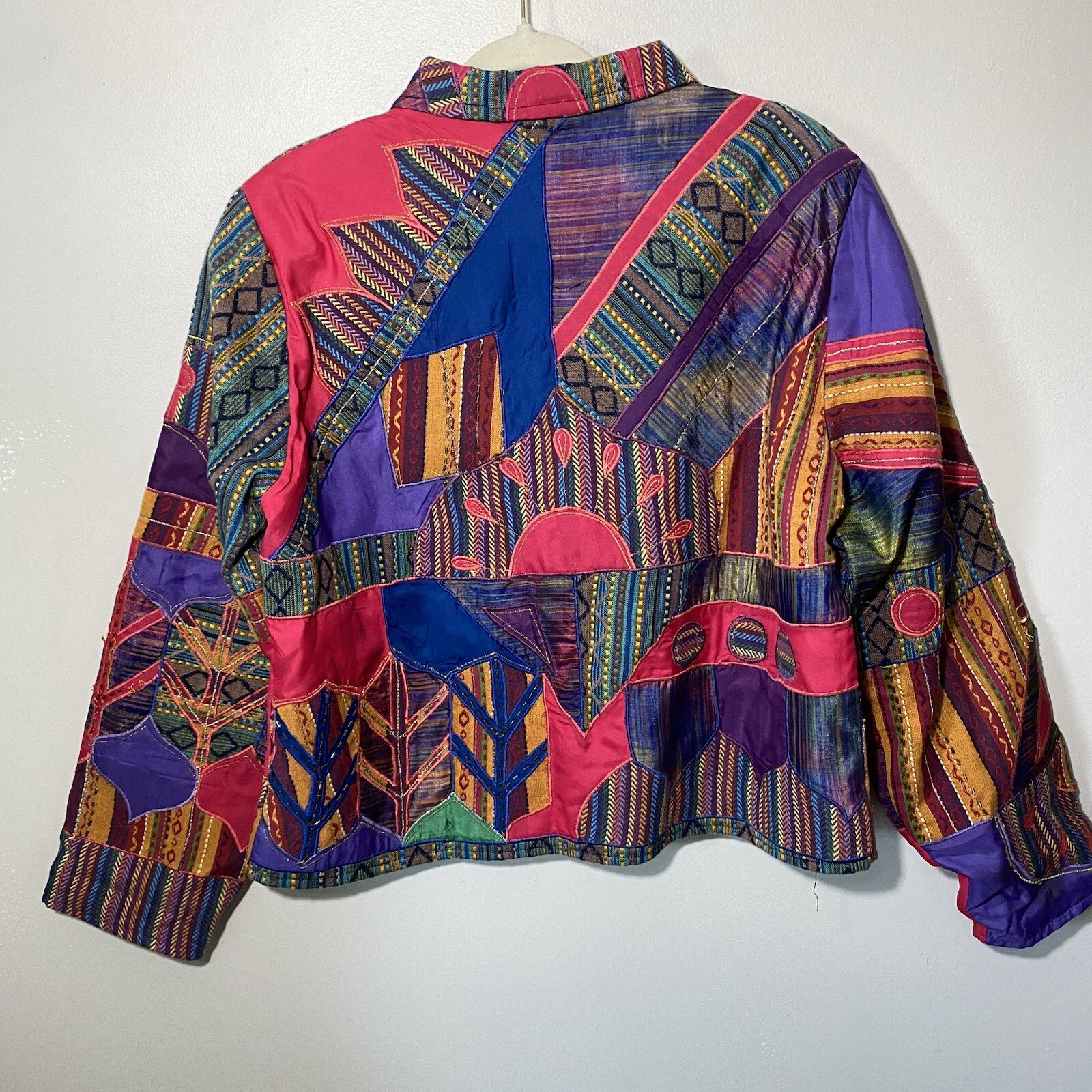 Vintage Women’s Patchwork Jacket Size Medium Kits… - image 7