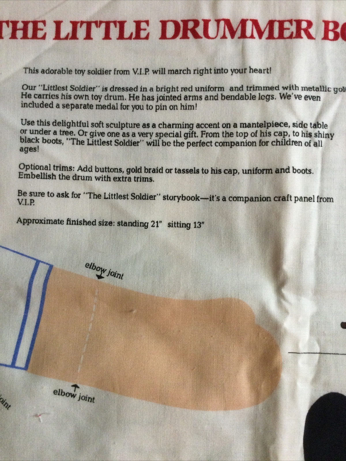 Two Cut And Sew Fabric Panels Christmas LITTLE DRUMMER BOY Cranston VIP