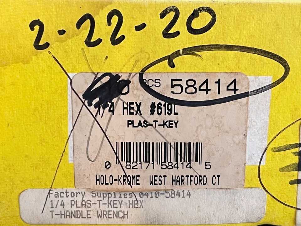 4 new Allen 58414, 1/4" Plas-T-Key Red T-Handle Hex #619L Key, Made in USA - Image 4 of 4