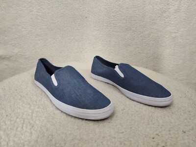 American Eagle Women Sneakers Bleu Canvas Pull On Comfort