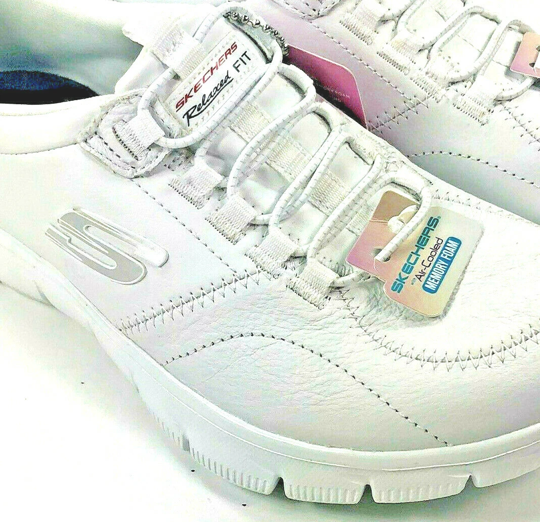 Skechers air cooled memory foam womens white hotsell
