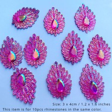 10pcs Resin Rhinestones 3x4cm Waterdrop Shape DIY Sewing Clothing Decor Chic Set