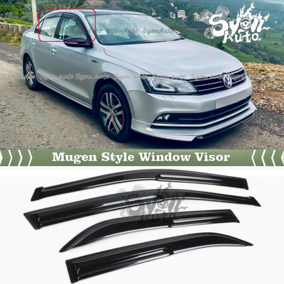 FOR 2011-2018 VW JETTA MK6 3D WAVY MUGEN STYLE WINDOW VISOR RAIN GUARD DEFLECTOR