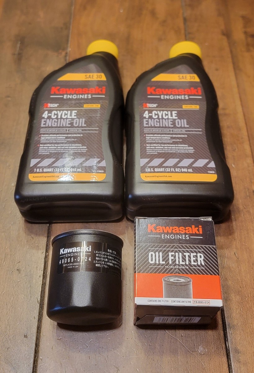 笑子　オイルA Kawasaki SAE 30 Synthetic Blend 4-Cycle Engine Oil Change Kit 0724
