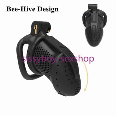 NEW Cage Chastity Device Air Lock 4 Sizes Rings Lock Binding Restrain Device