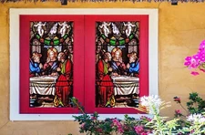 3D People A163 Window Film Print Sticker Cling Stained Glass UV Sinsin