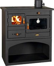 Cucina a Legna con Forno 10 kW Volume 305 m3 75x45 cm Nero Parity Mia GODINO