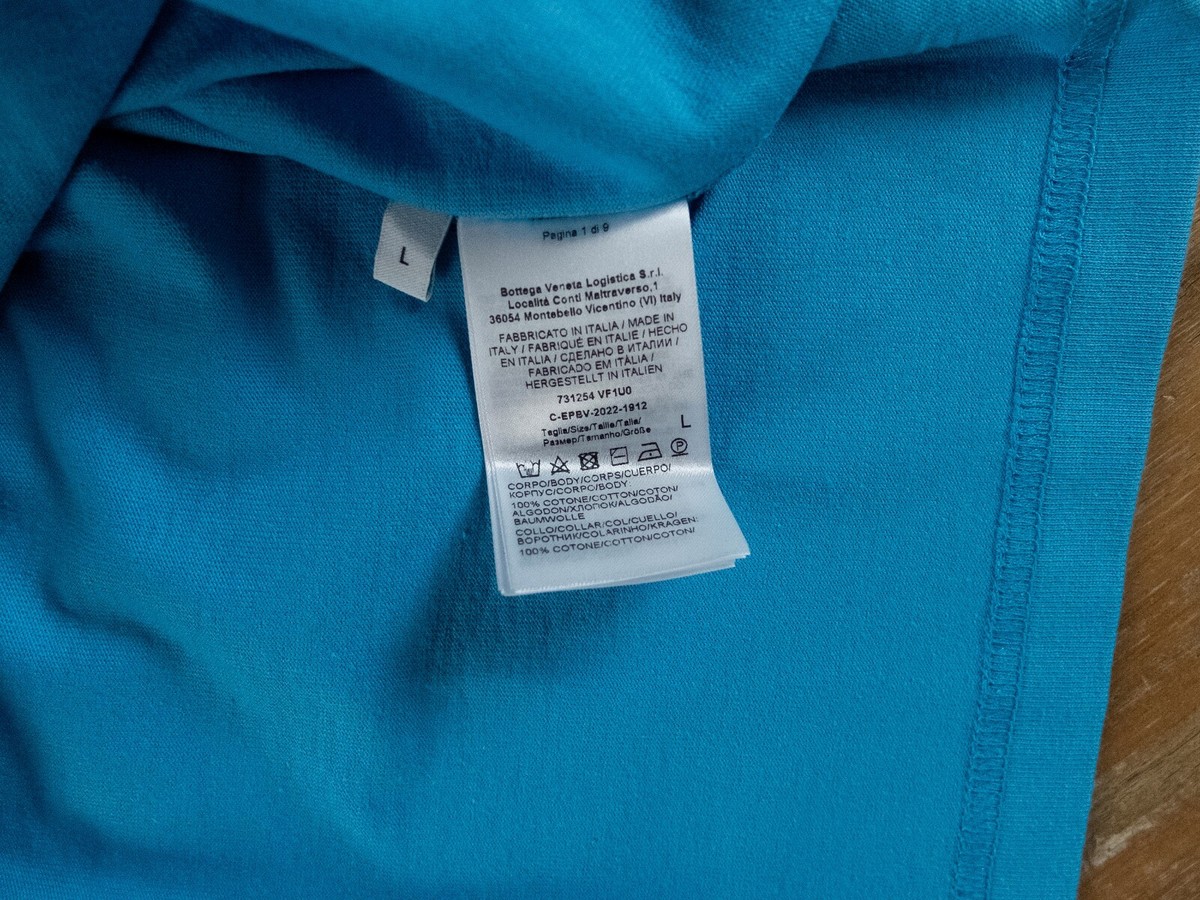 BOTTEGA VENETA Sunrise regular fit blue cotton t-shirt Size