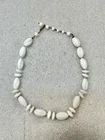 VTG Fancy Milk Glass Western Germany Necklace Hook & Ball Chain Clasp