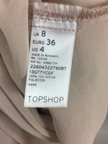 Women's TOPSHOP Asymmetrical Longsleeve Top. UK 8, Peach. - Picture 6 of 10