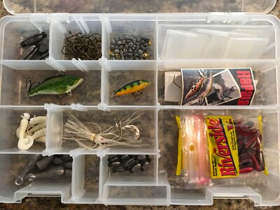 Lot of Fishing Lures, Weights, Hooks, in Plano Case Box
