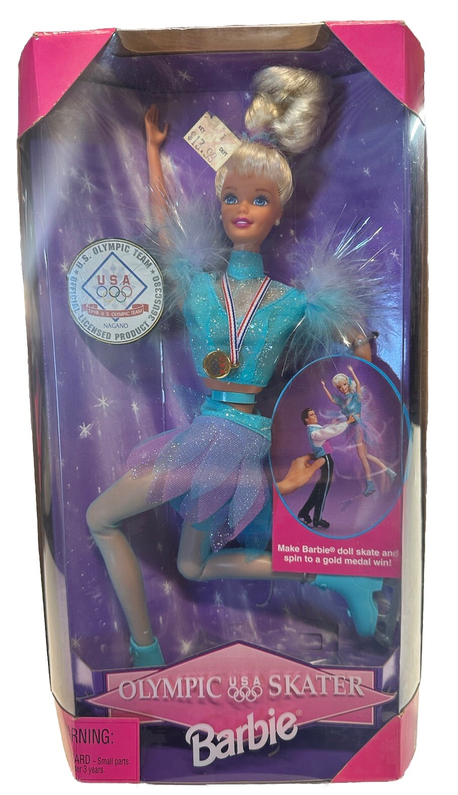 Olympic Skater Barbie Doll USA Olympics Mattel  New Vintage 1997
