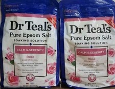 2 X Dr Teals Pure Epsom Salt Soaking Solution Rose Essential Oil Calm & Serenity
