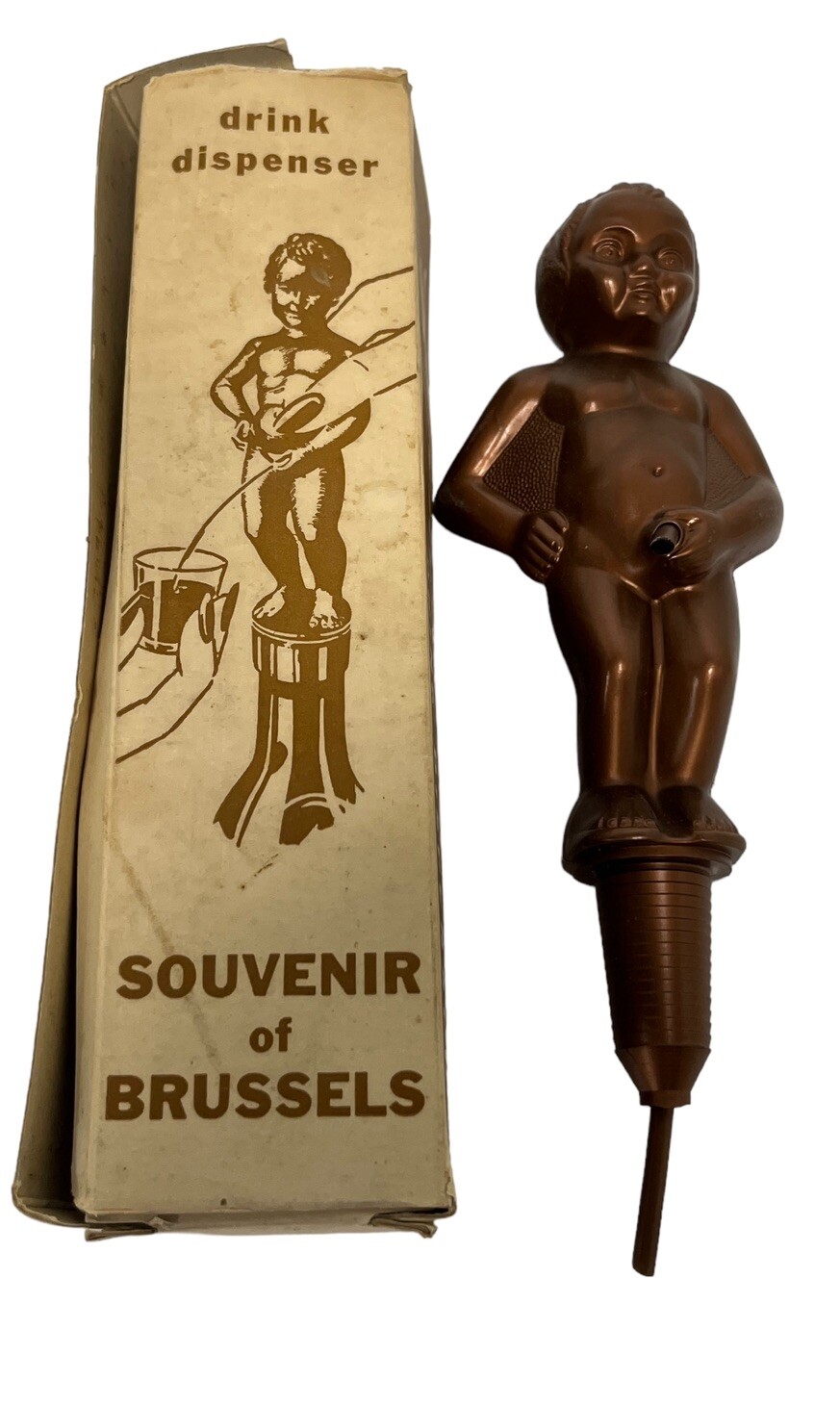 Manneken Boy Drink Dispenser Souvenir Of Brussels Novelty Barware Vintage NEW
