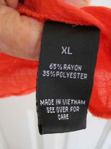AB STUDIO ORANGE RAYON BLEND 3/4 SLEEVE CASUAL TOP SIZE EXTRA LARGE - Picture 5 of 8