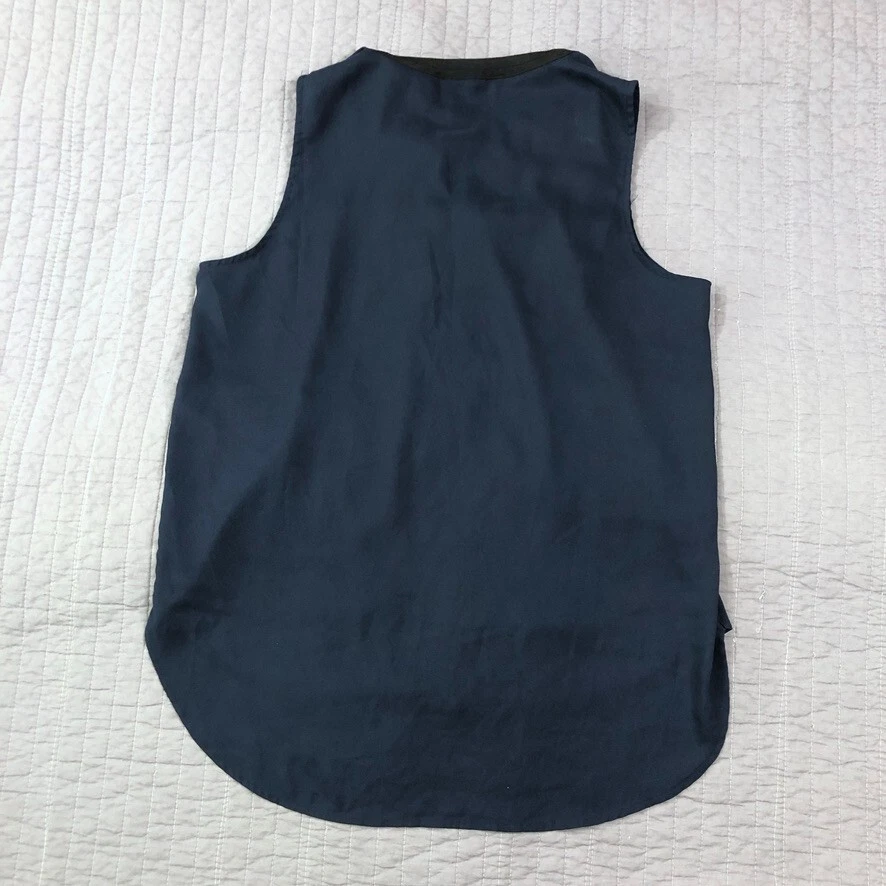 Blusa Kenneth Cole Top Mujer Grande Azul Oscuro Sin Mangas Oficina Carrera Noche Foto 2 de 4