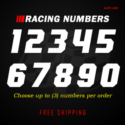Bike Racing Stickers Numbers Racing Numbers Vinyl Decal Sticker | Dirt Bike Plate Number BMX ...