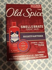 Old spice Nightpanther gift set. Shampoo,  Pomade. Smellbrate Hair-New