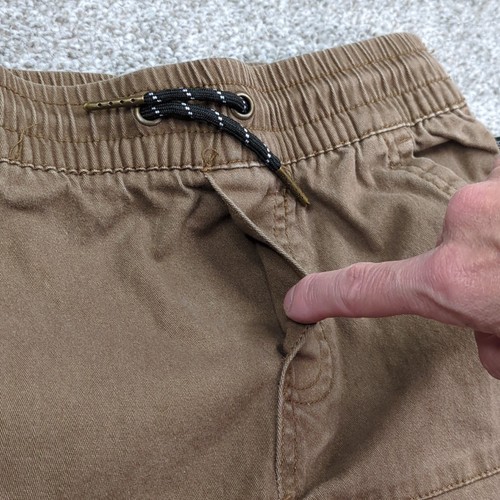 Ring Of Fire Pants Boys 10 Brown Canvas Stretch Jogger Moto Back To School - Picture 5 of 14