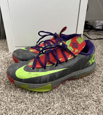 Nike KD Energy Mens 10 Basketball Shoes Gray Green Purple