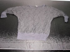 Decoded Small  Sleeve Lace Trim Black Knit Sh...