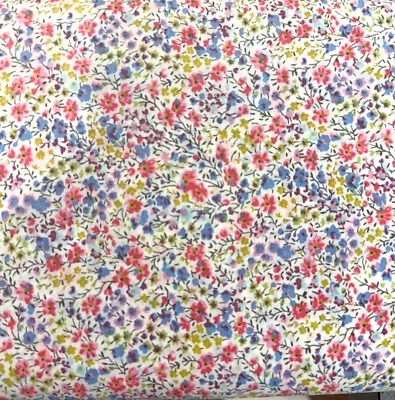 Liberty of London Tana Lawn Phoebe Pink/Blue Flowers by the Half Yard