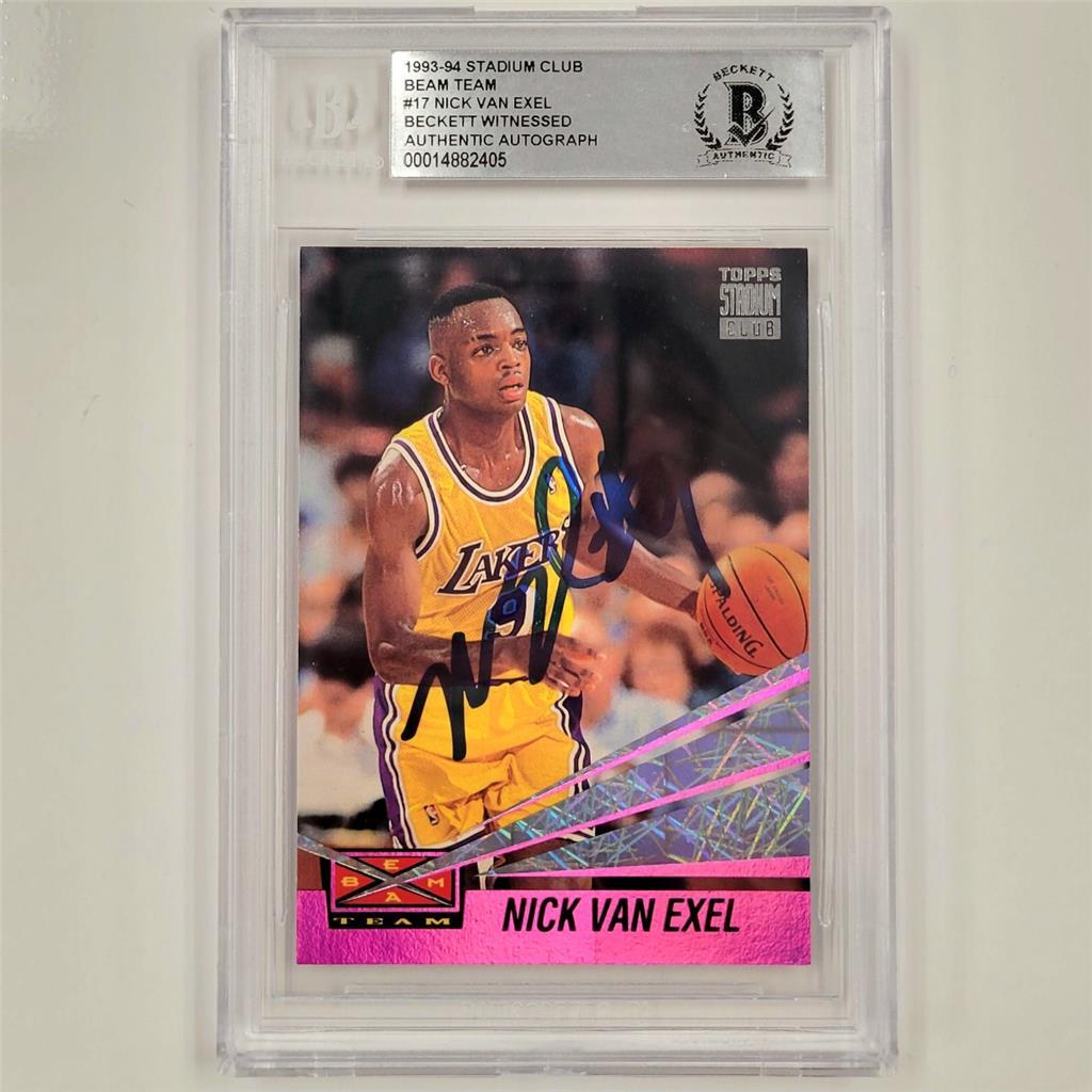 RARE Nick Van Exel autograph signed 93-94 Stadium Club Beam Team