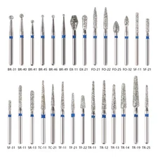 50PCS BURR Dental FG Diamond Burs Drills for High Speed Handpiece 42 Types ns