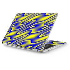 Skins for Asus Chromebook 12.5 vinyl wrap - Neon Blue Yellow trippy