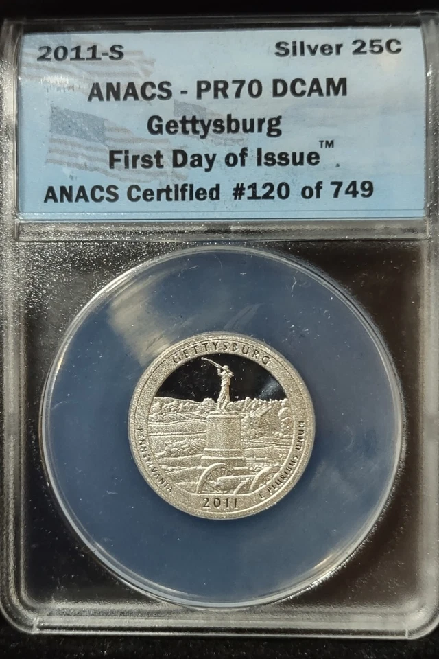 2011 -S  National  Parks(5)- Coin  Set- ANACS   PR 70 DCAM FDOI - Image 4 of 4