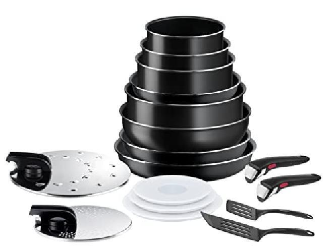 Tefal Ingenio Easy On - Batteria di pentole da cucina, 17 pezzi, rivestimento an