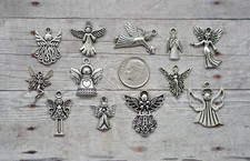 12pc or 5pc Angels Charm Set Lot Collection / Guardian Angel, Religious, Heaven
