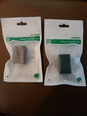 2 Ugreen Rj45 Coupler Cat7 Cat6 Cat5E Ethernet Cable Extender Adapter 